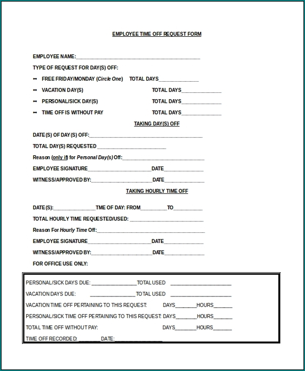 Example Of Vacation Request Form Bogiolo