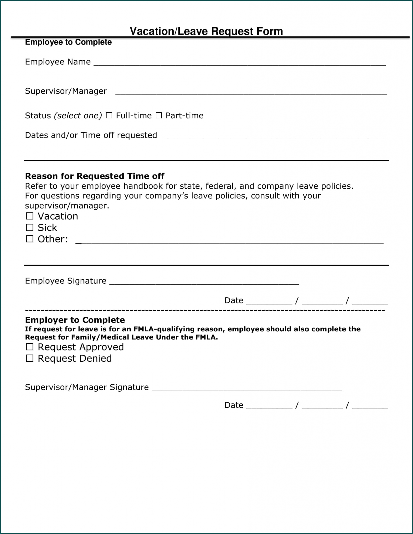 Sample Of Vacation Request Form Bogiolo
