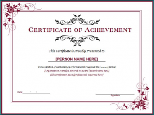 Award Certificate Template Example