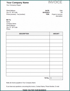 Basic Invoice Template Sample