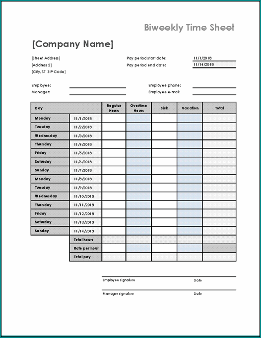 Free Printable Biweekly Timesheet Templates Easy Download Printables 