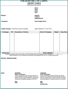 》Free Printable Blank Bill Of Lading Form