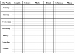 Blank Class Schedule Template Example