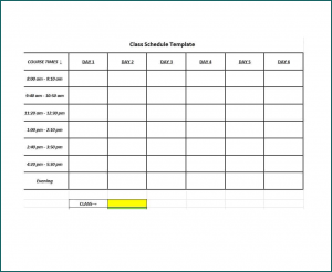 》Free Printable Blank Class Schedule Template