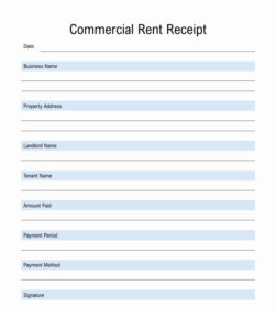 Blank House Rent Receipt Template
