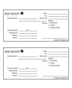 Blank House Rent Receipt Template
