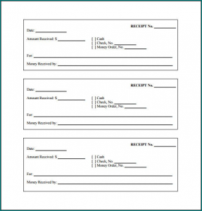 Blank Receipt Template Example