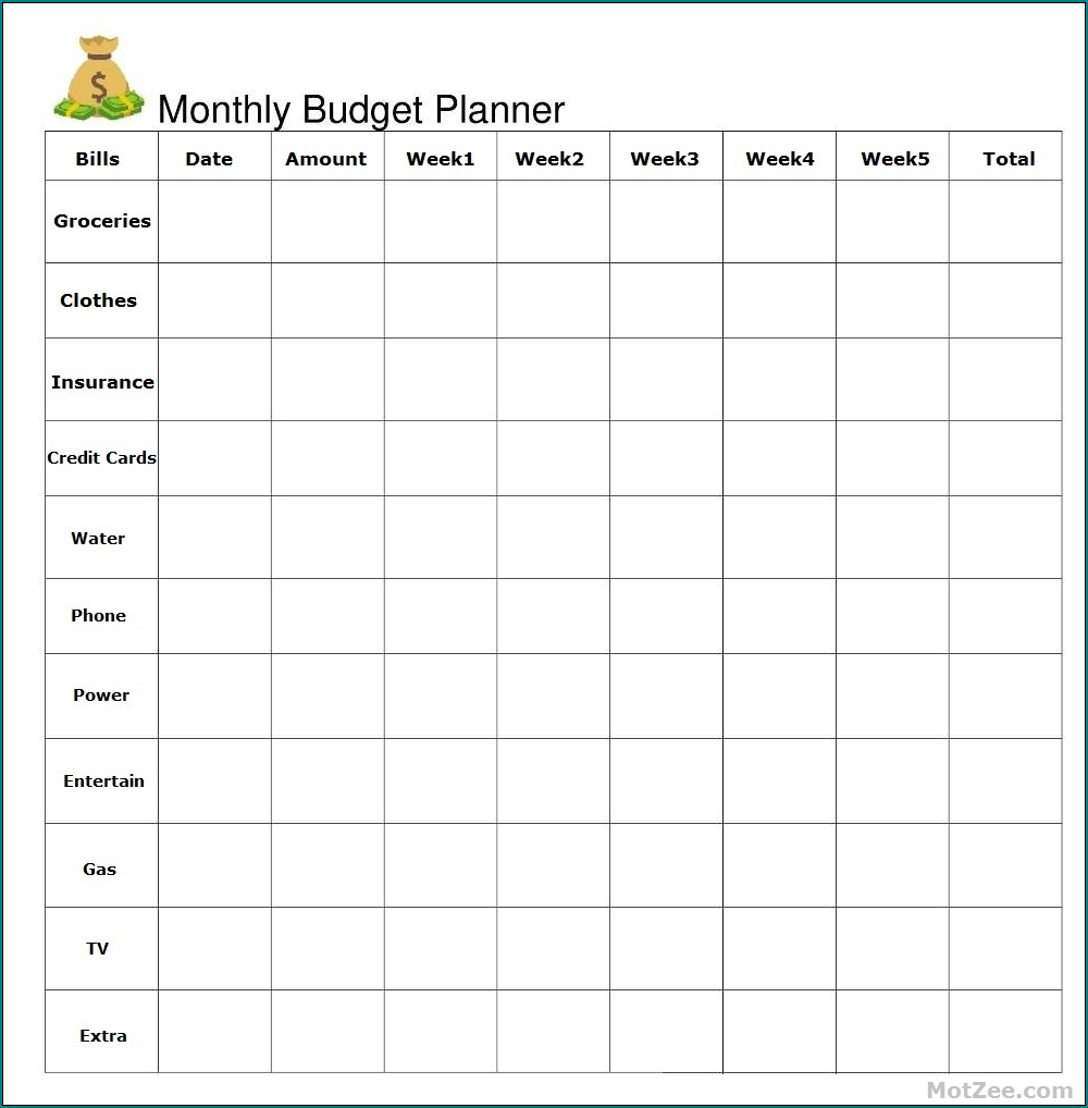 Budget Planner Template Example