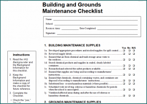 Building Maintenance Checklist Template