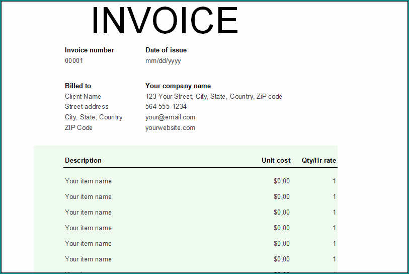 Business Invoice Template