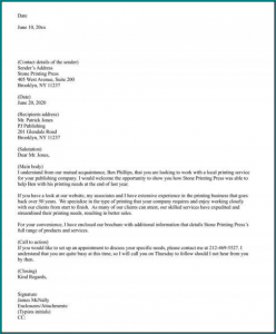 Business Letter Writing Example