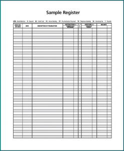 Checkbook Register Template Example