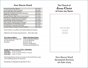 Church Program Template Sample