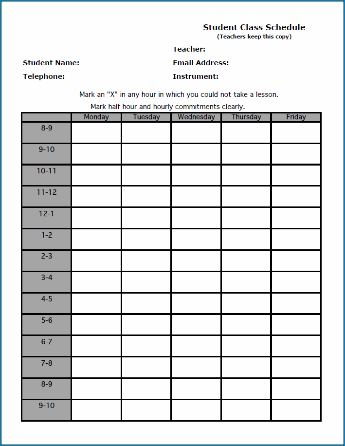 College Course Schedule Template from www.bogiolo.com