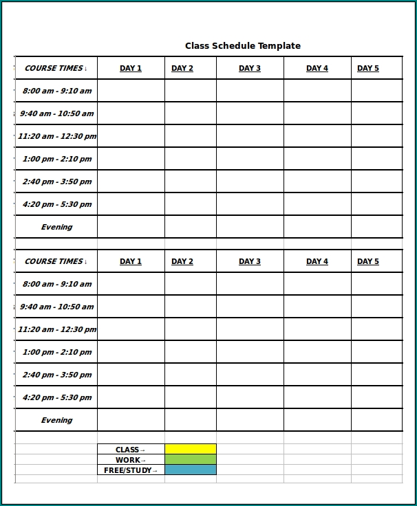  Free Printable Classroom Schedule Template Bogiolo