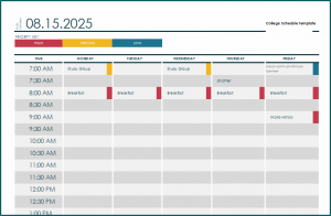 College Schedule Template