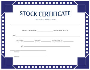 Common Stock Certificate Template