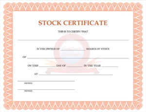 Corporate Stock Certificate Template