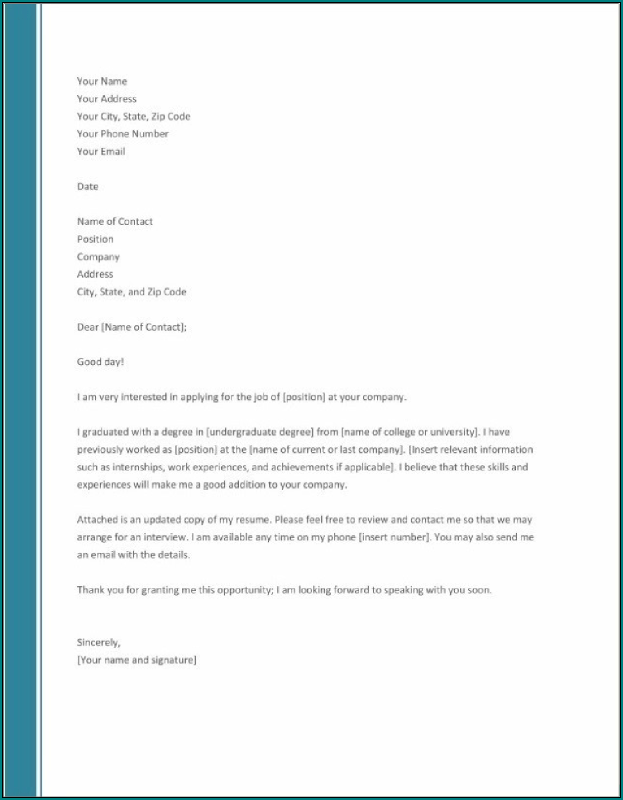 Cover Letter For Cv Sample