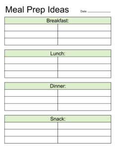 Daily Meal Planning Template Example Bogiolo