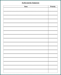 Daily To Do List Template Example