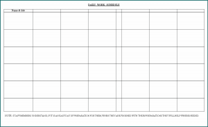Daily Work Schedule Template Example
