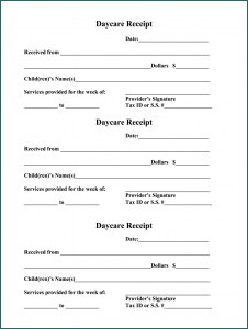 》Free Printable Daycare Receipt Template