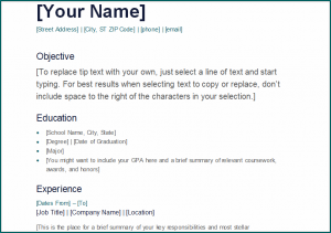 Easy Resume Template