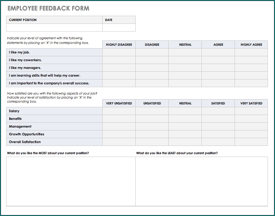 Employee Feedback Form Example