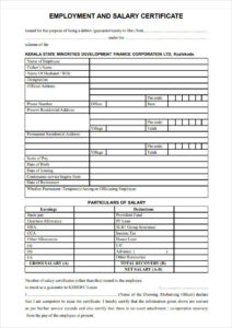 Employee Salary Certificate Template