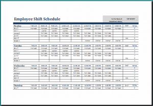 Employee Schedule Template Excel Sample