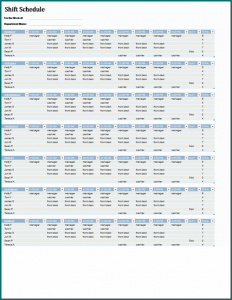 Employee Shift Schedule Template Example