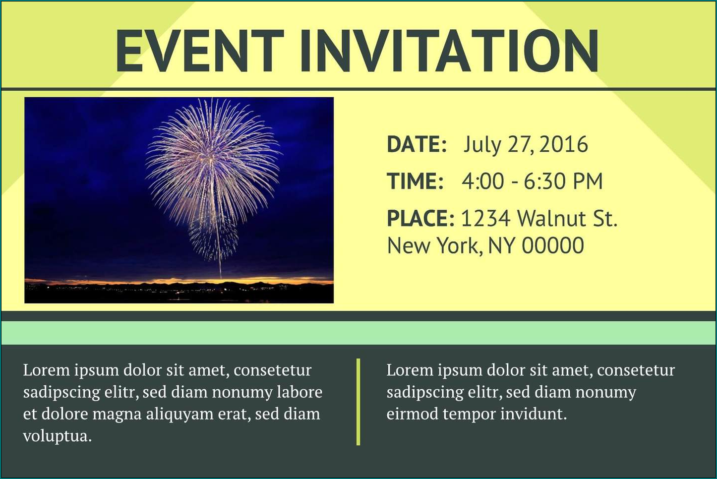 Event Invitation Template Example