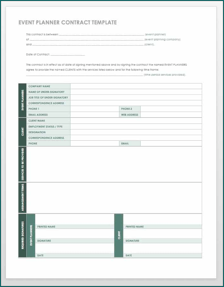 Event Planning Template Sample