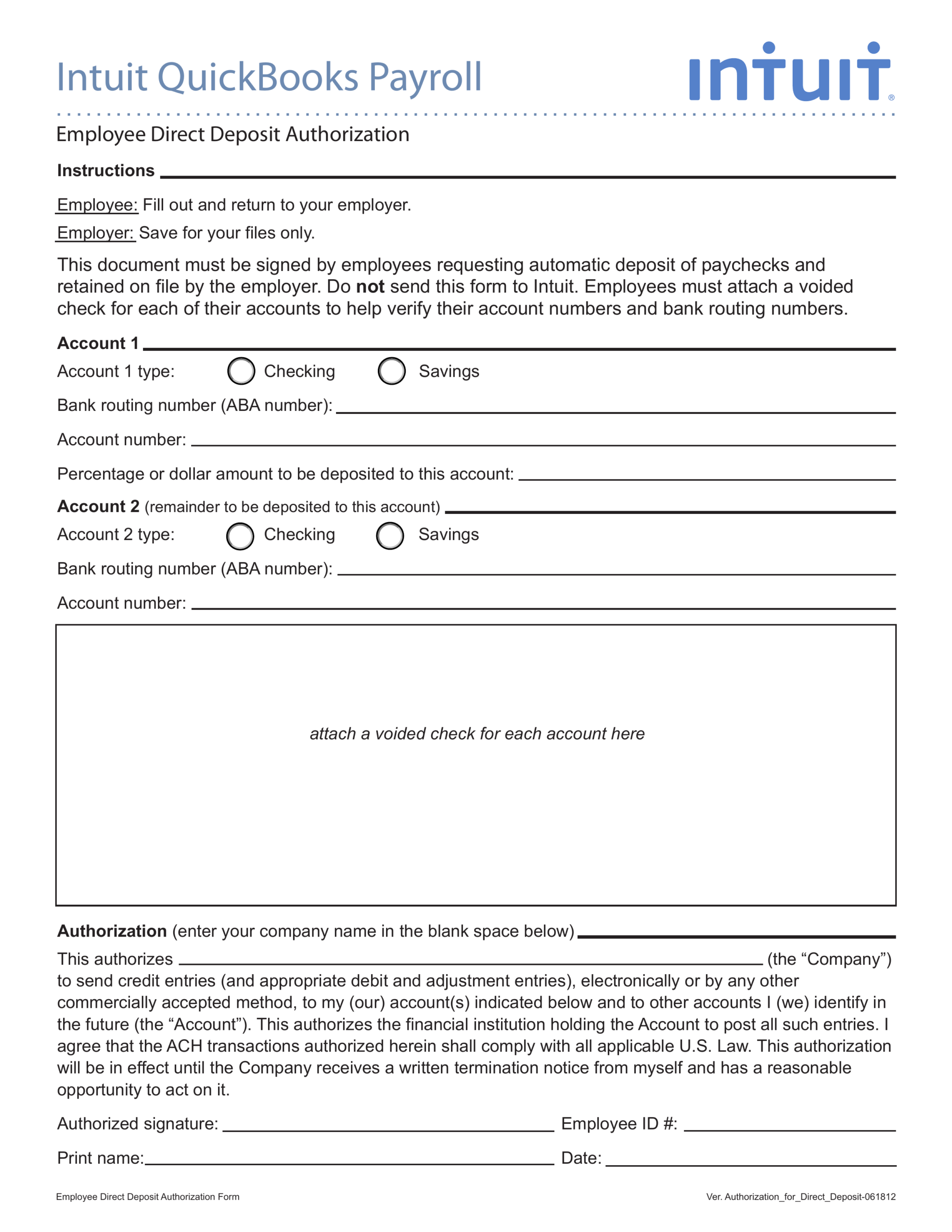 Example Payroll Direct Deposit Form Example Payroll Direct Deposit Form