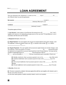 Example Personal Loan Agreement Template