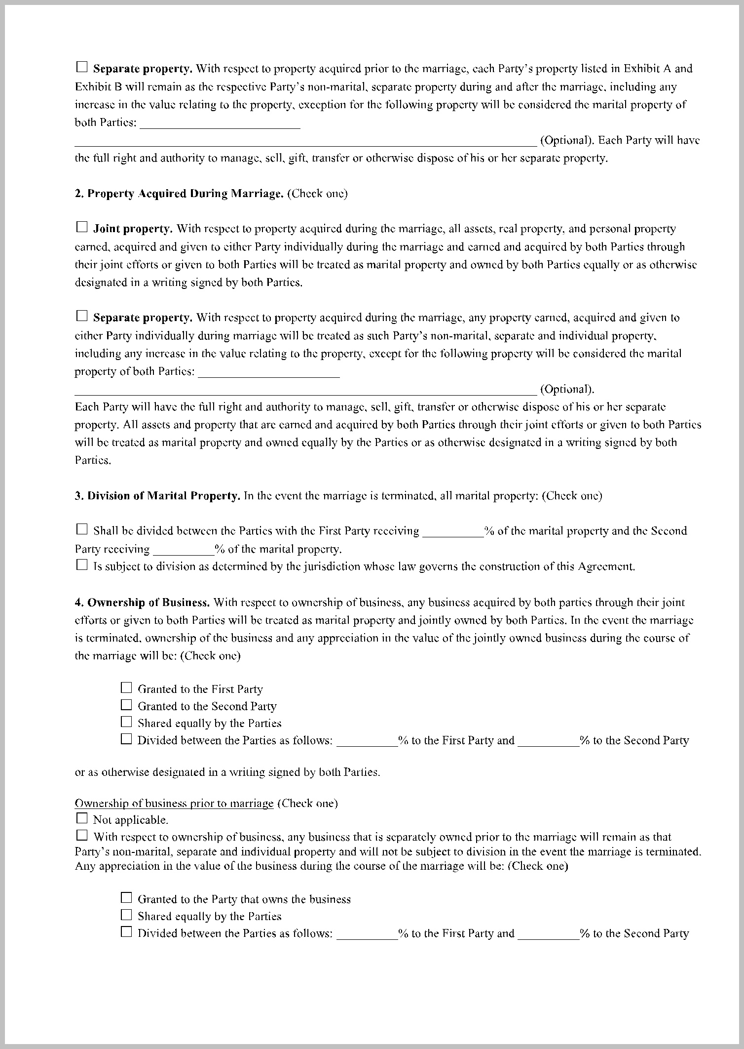 Example Postnuptial Agreement Template Example Postnuptial Agreement Template
