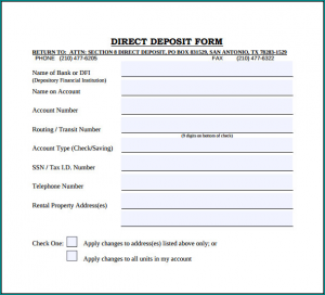 》Free Printable Bank Direct Deposit Form