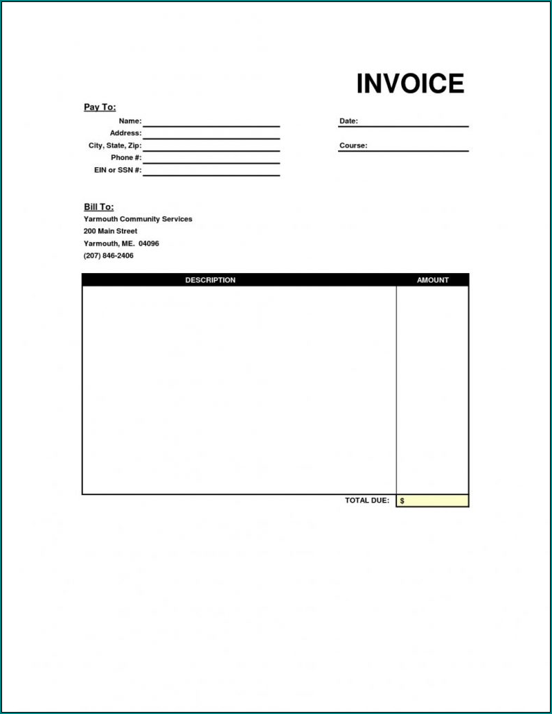 Example of Basic Invoice Template