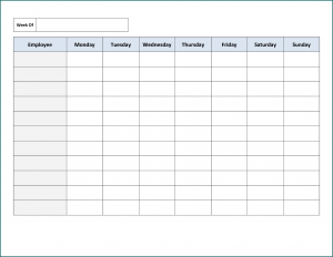 Example of Blank Schedule Template