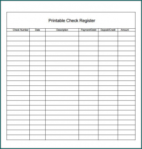 》Free Printable Checkbook Register Template
