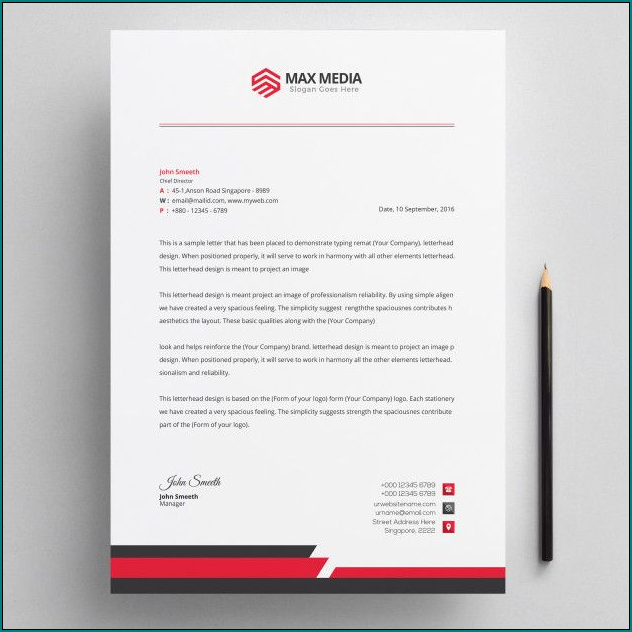 Example of Corporate Letterhead Template