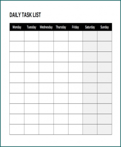 》Free Printable Daily Task List Template