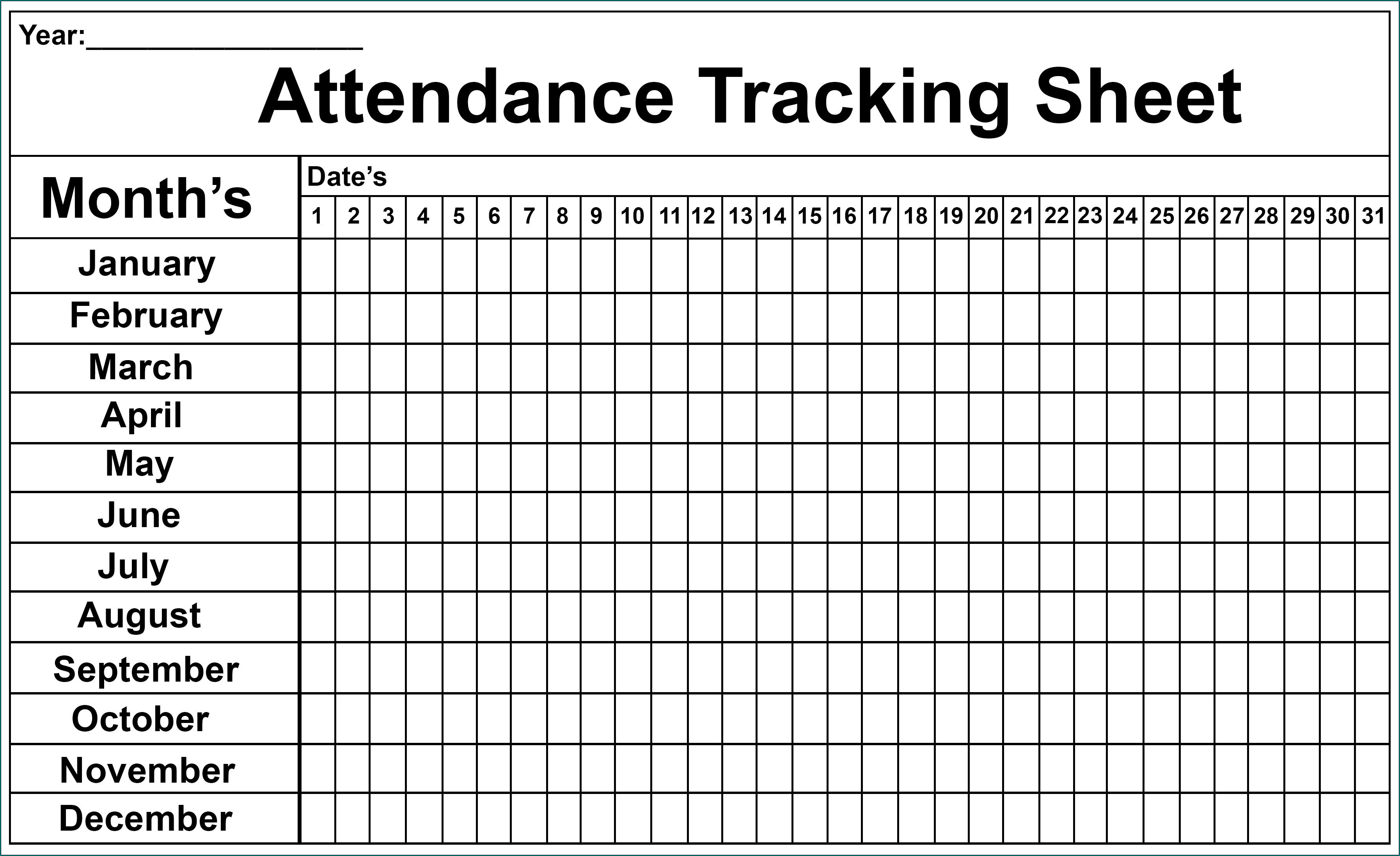 Example of Employee Attendance Tracker Template