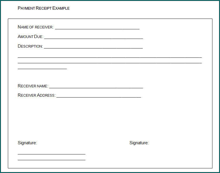 Example of General Receipt Template