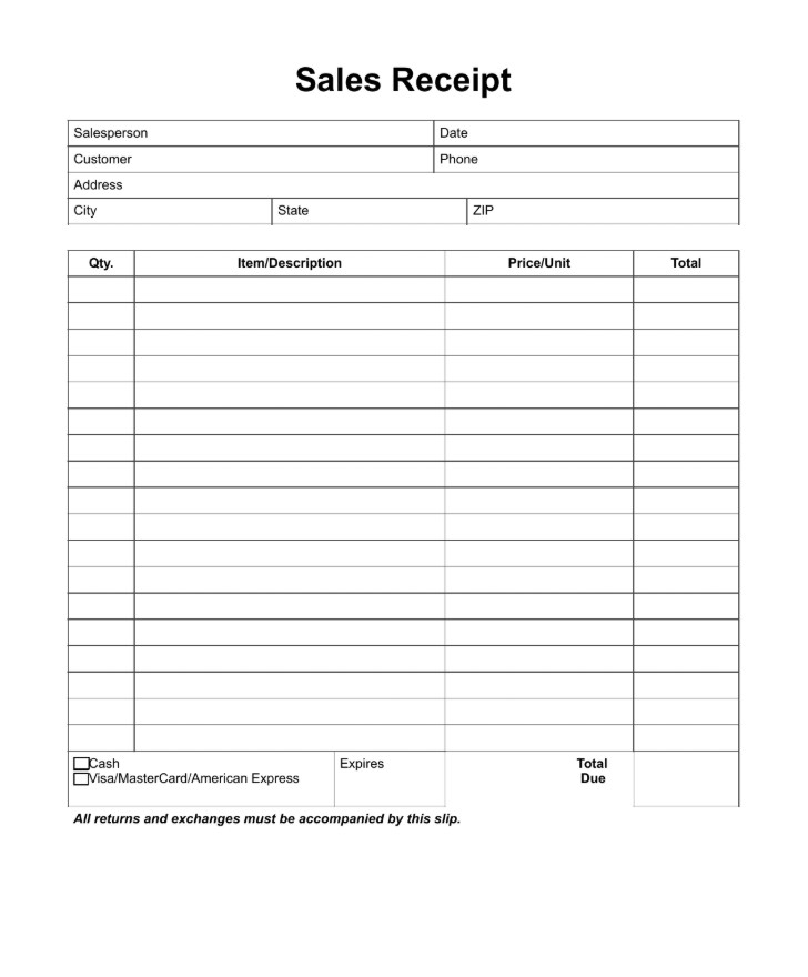 Example of Itemized Receipt Template Example of Itemized Receipt Template
