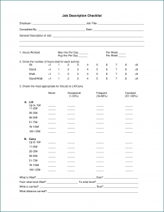 Example of Job Requirement