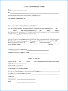 Example of Lease Agreement Termination Template