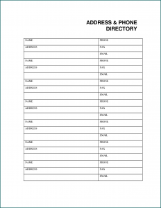 Example of Phone Book Template