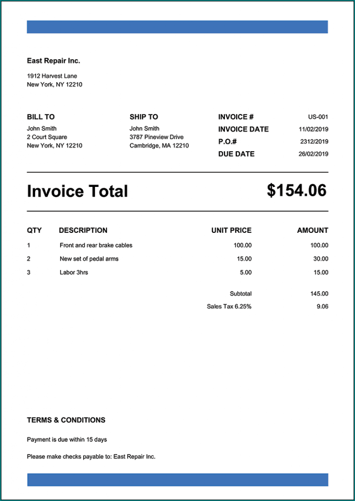 》Free Printable Professional Invoice Template